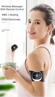 Wireless TENS Unit EMS Heating Muscle Stimulator Electric Pulse Massage Menstrual Pain Relief Therapy Device for Neck Full Body