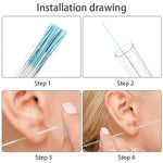 60Pcs Pierced Ear Cleaning Set Herb Solution Paper Floss Ear Hole Aftercare Tools Kit Disposable Earrings Hole Cleaner kit