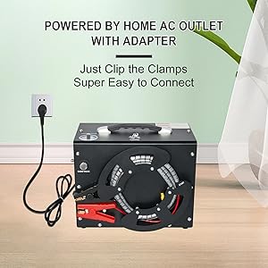 TUDIVING-Portable 4500Psi Pcp Air Compressor,High Pressure Compressor Paintball Scuba Compressor HPA Pump Fill Station Auto-Stop