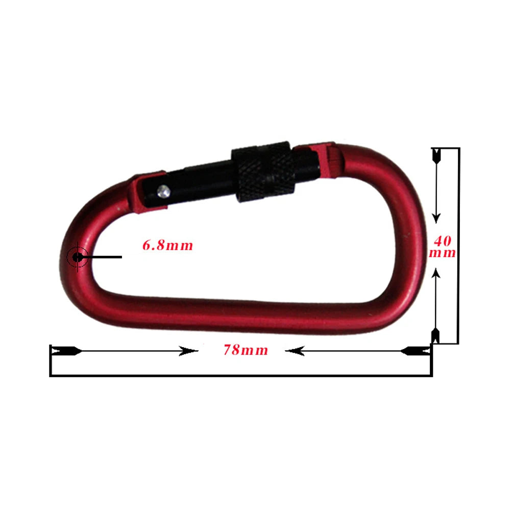 5PCS Large Carabiner Aluminum Alloy Practical Hook Keychain Climbing Equipment Multi-function Carabiner 3.98cm*7.61cm
