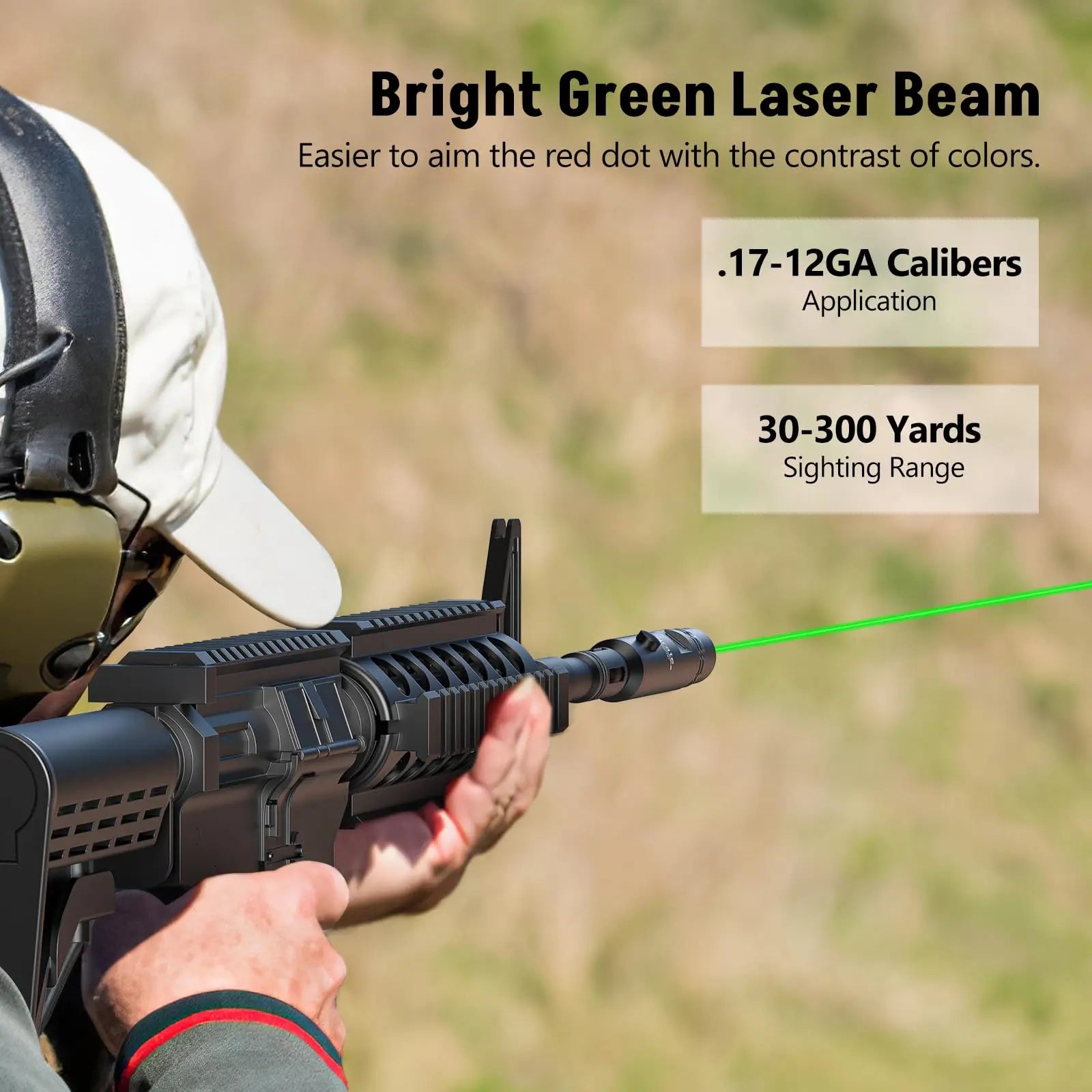 Professional Green Laser Bore Sight with 32 Adapters Fit 0.17 to 12GA Cal Multiple Caliber Bore Sight Kit for All Gun Rechargeab