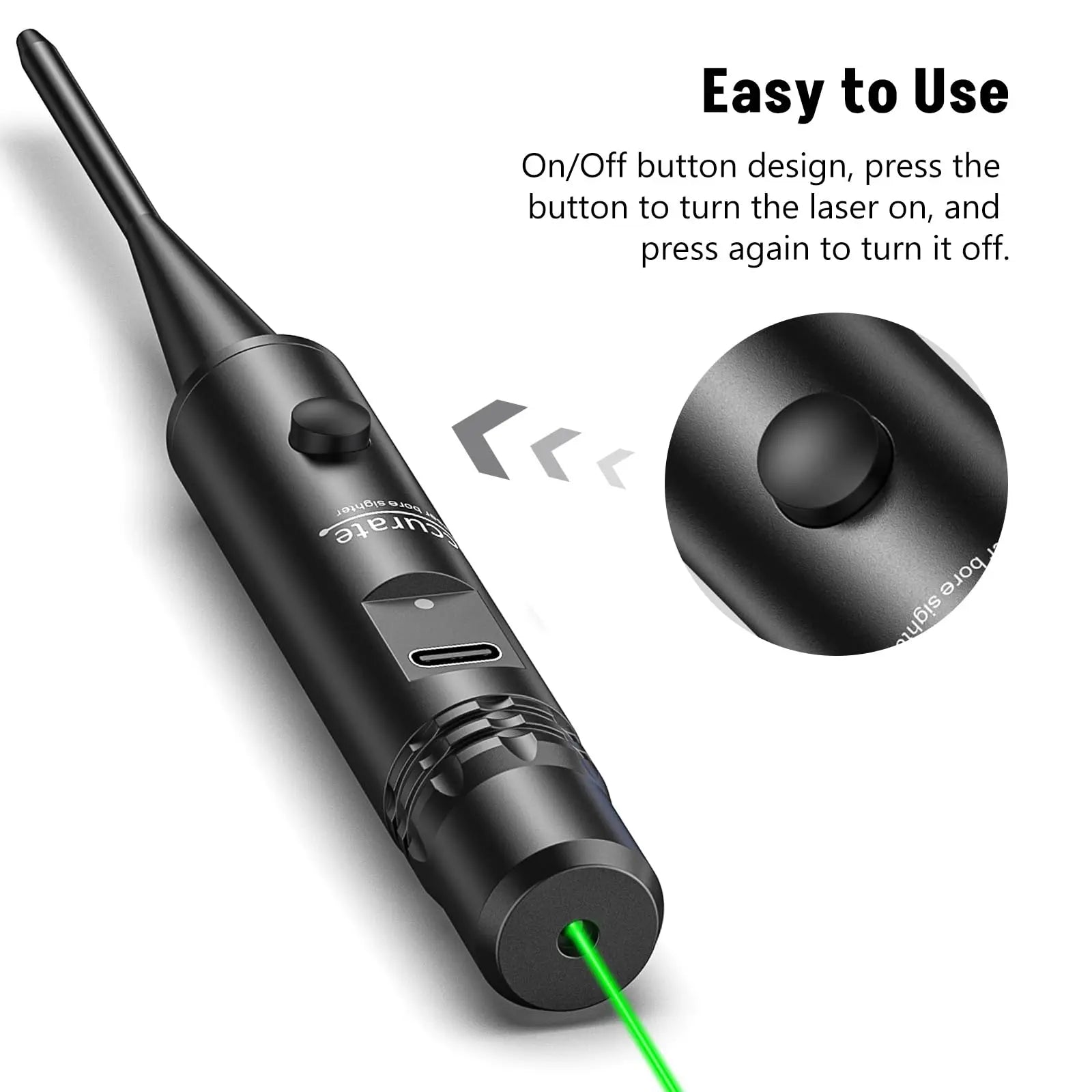 Professional Green Laser Bore Sight with 32 Adapters Fit 0.17 to 12GA Cal Multiple Caliber Bore Sight Kit for All Gun Rechargeab