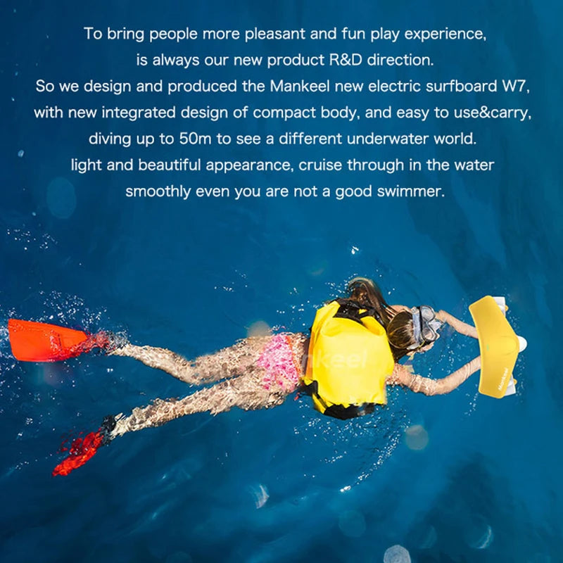 Mankeel W7 Electric Underwater Booster Sea Scooter 300W Dual Speed 6000mAh Diving Propeller For Ocean/Pool Diving Sports