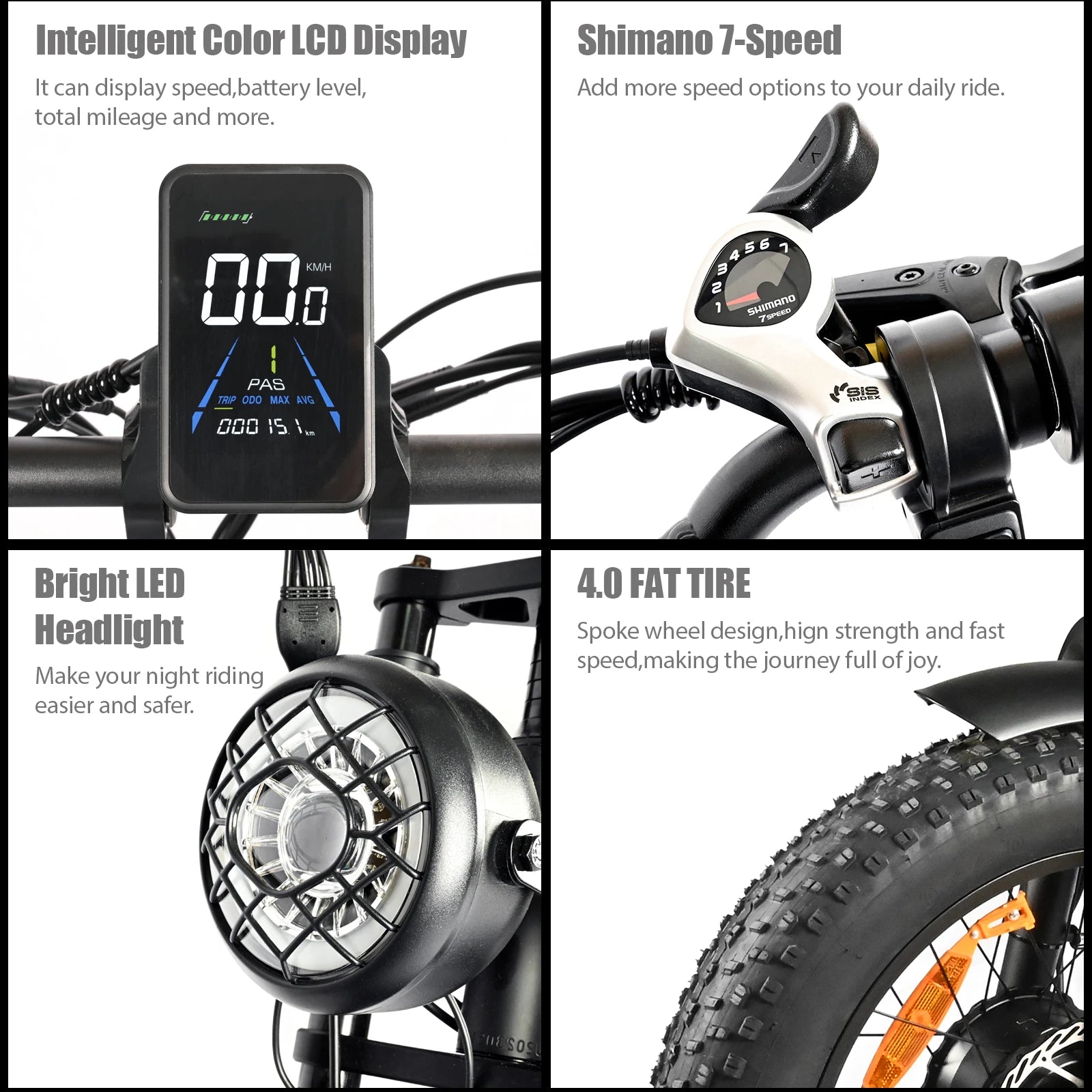 20 Inch 1000W Dual Motor 48V 100km Fat Tire Ebike Adult Electric Mountain Bike Aluminum Alloy Adult Suv Electric Bike