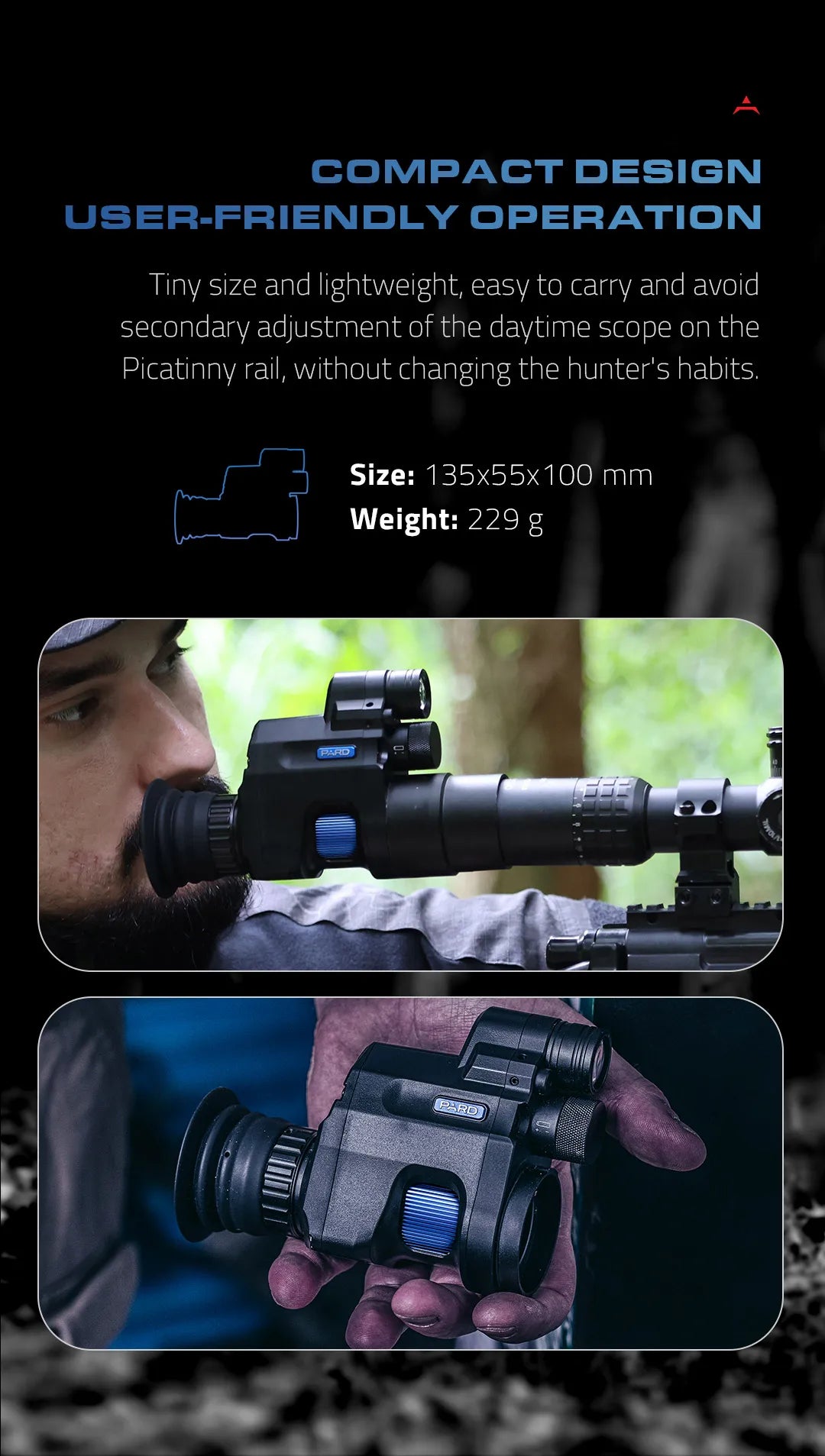 PARD NV007V2 14.5mm Lens 850nm Hunting Monocular Waterproof WiFi 1080P Digital Camera