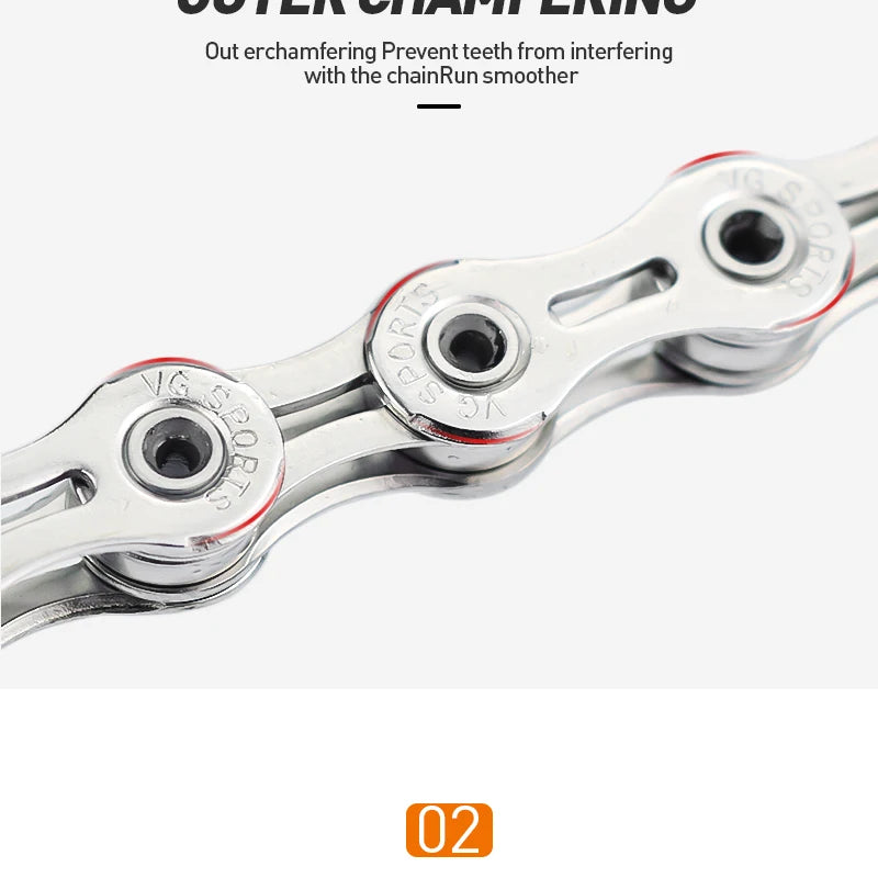 VG Sports Bicycle Chain 6 7 8 9 10 11 Speed 8s 9s 10s 11s Velocidade Titanium Rainbow Gold MTB Mountain Road Bike Chains Parts