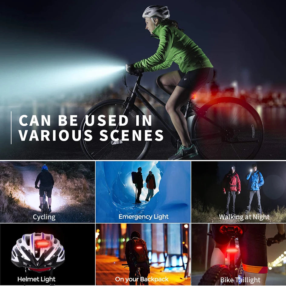 10000-1200mAh Bike Light USB Rechargeable Front Headlight 18650 Battery LED Flashlight for Bicycle Road MTB Lamps Bicycle Light