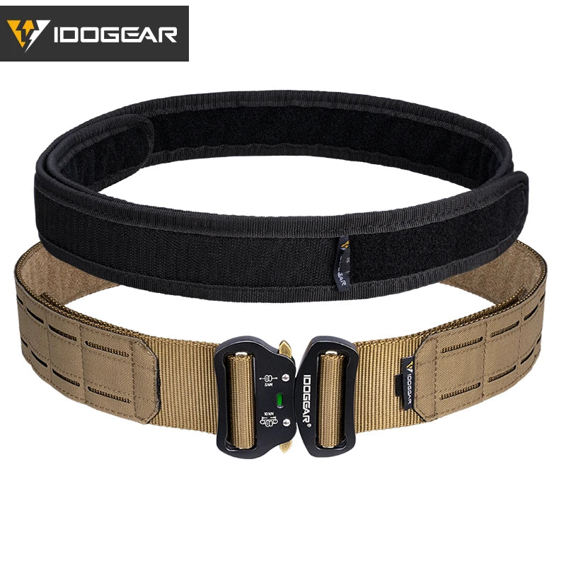 IDOGEAR 2 Inch Tactical Belt Quick Release Metal Buckle Laser MOLLE Mens Belts Camo 3415
