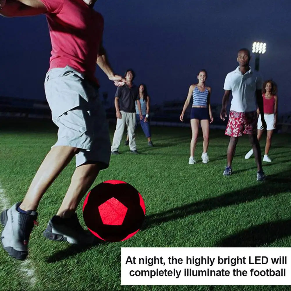 LED Football Night Training Glowing Soccer Ball Light Up Hi-Bright LED Glow in the Dark Smart Luminous Football for Training