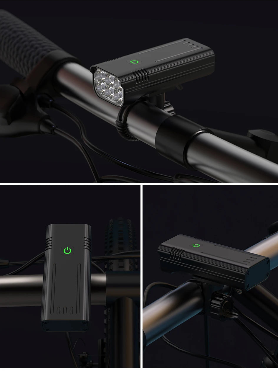 10000-1200mAh Bike Light USB Rechargeable Front Headlight 18650 Battery LED Flashlight for Bicycle Road MTB Lamps Bicycle Light