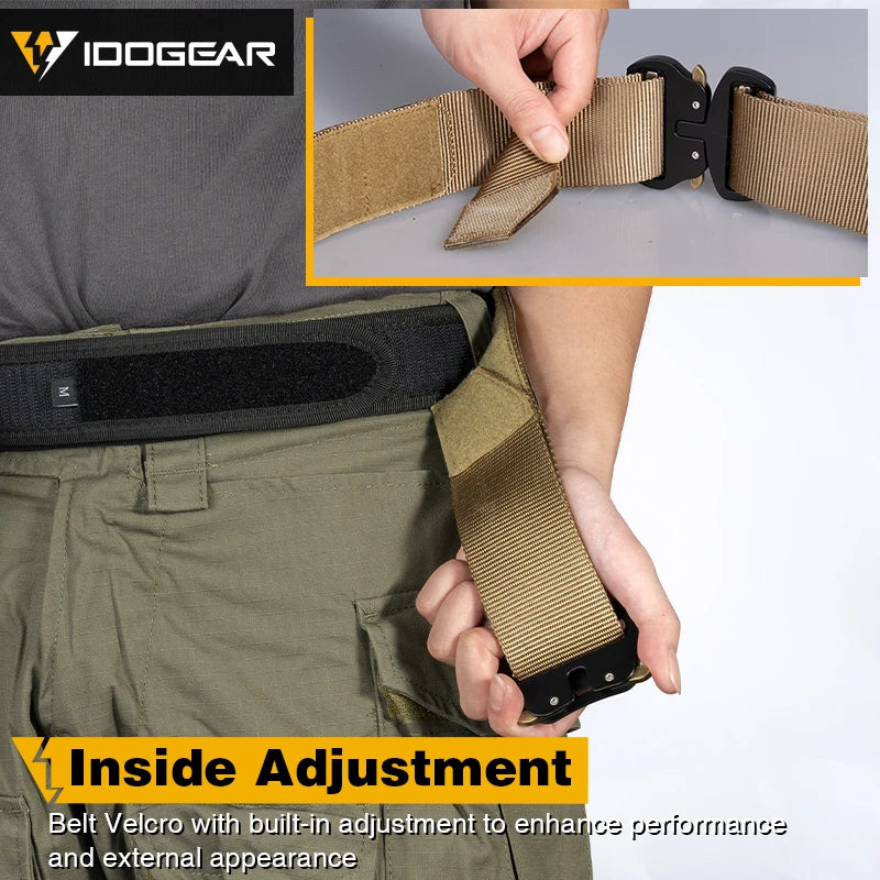 IDOGEAR 2 Inch Tactical Belt Quick Release Metal Buckle Laser MOLLE Mens Belts Camo 3415