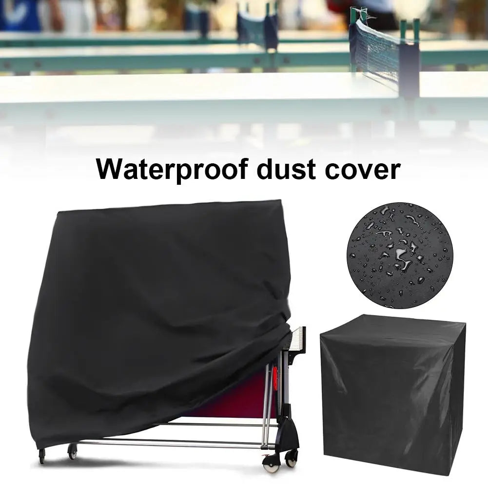 Multi-Function Ping Pong Table Cover Waterproof Dust-Proof Folding Black Choth Furniture Protection For Household Or Outdoor