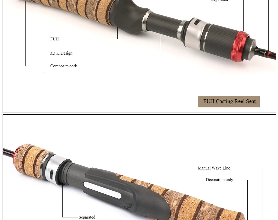 KUYING Teton UL Ultra-light Soft Fishing Rod 1.8m 1.9m 1.92m Lure Carbon Casting Spinning Cane Pole Medium Action FUJI Part