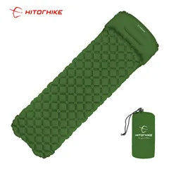 Hitorhike Inflatable mattress Cushion Sleeping Bag Mat Fast Filling Air Moistureproof Camping beach Mat With Pillow Sleeping Pad