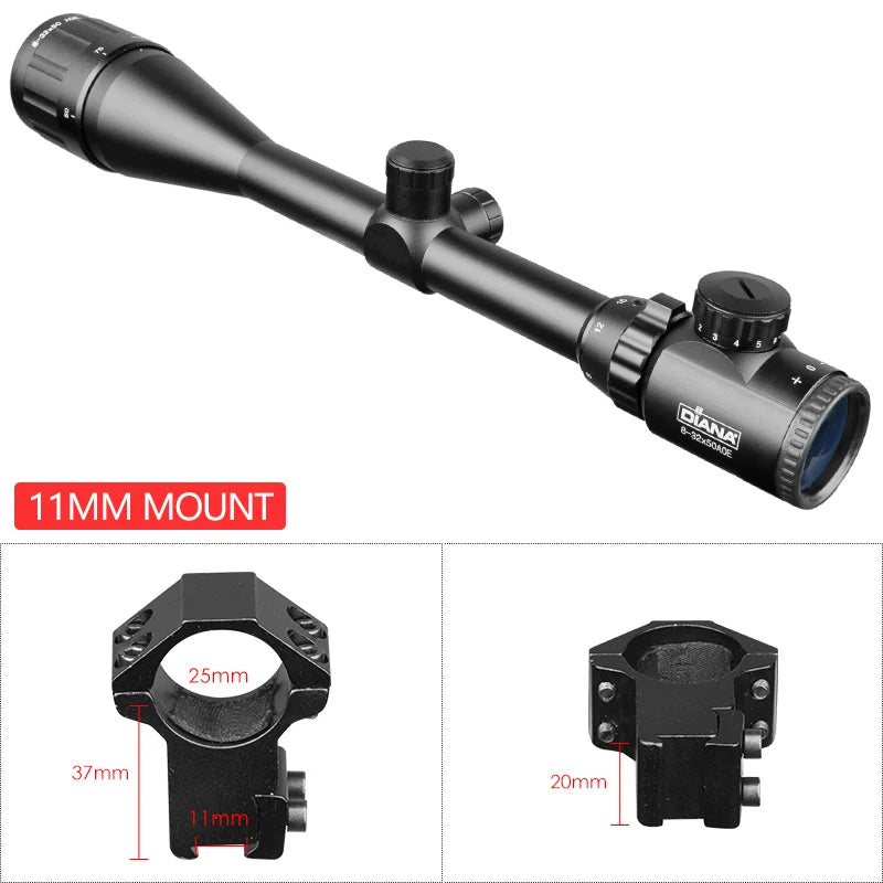DIANA Tactical 8-32X50 AOE Scopes Rifle Optics Red Dot Green Compact Riflescopes Outdoor Hunting Scopes