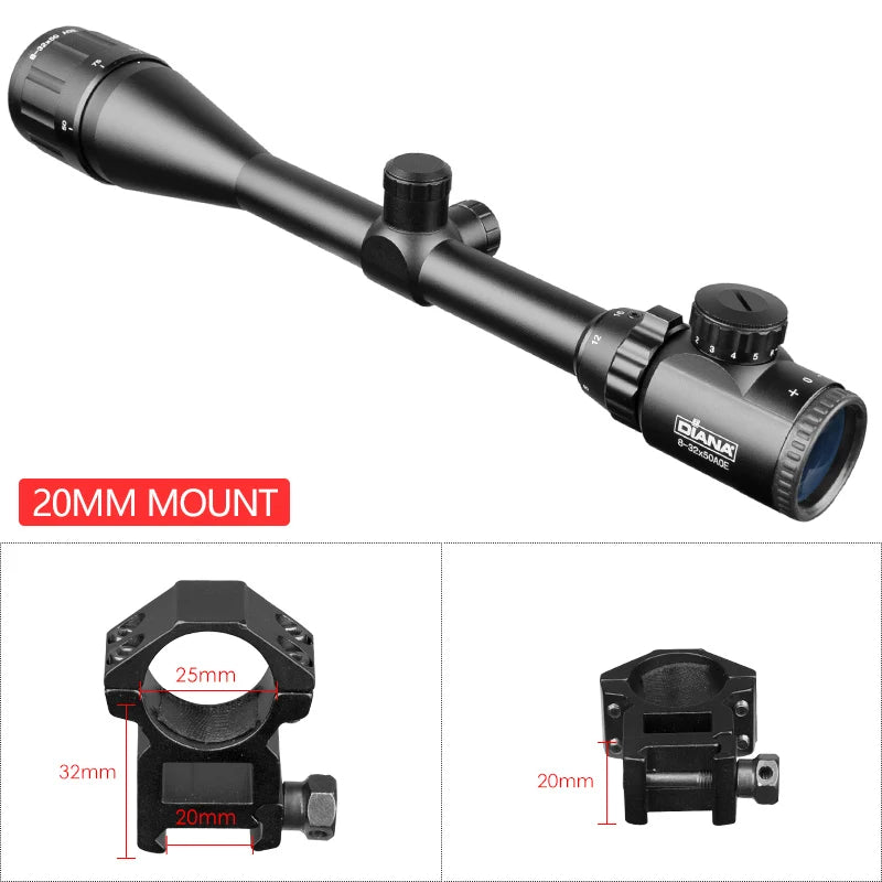DIANA Tactical 8-32X50 AOE Scopes Rifle Optics Red Dot Green Compact Riflescopes Outdoor Hunting Scopes