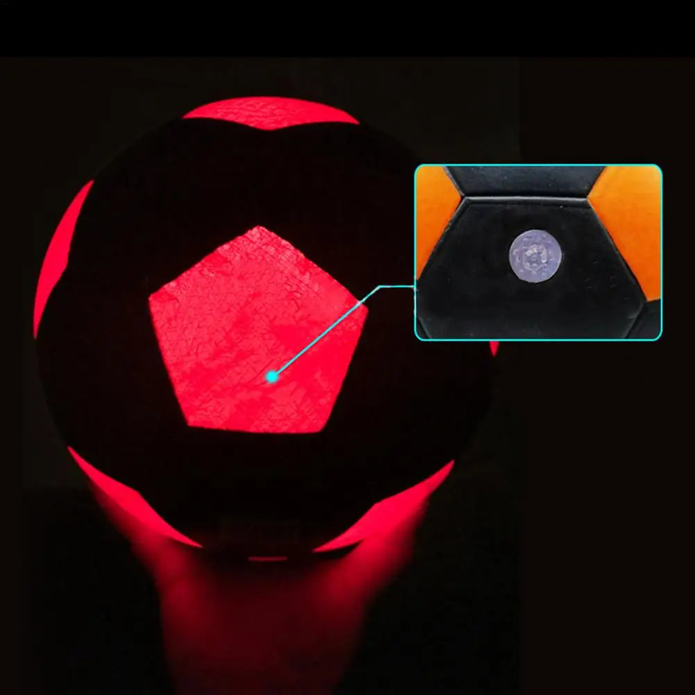 LED Football Night Training Glowing Soccer Ball Light Up Hi-Bright LED Glow in the Dark Smart Luminous Football for Training