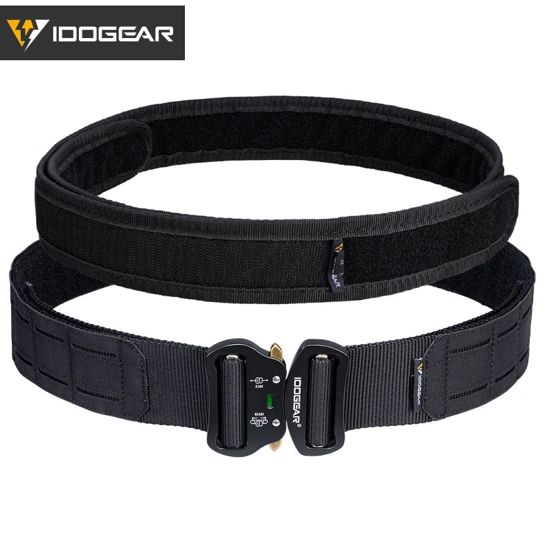 IDOGEAR 2 Inch Tactical Belt Quick Release Metal Buckle Laser MOLLE Mens Belts Camo 3415