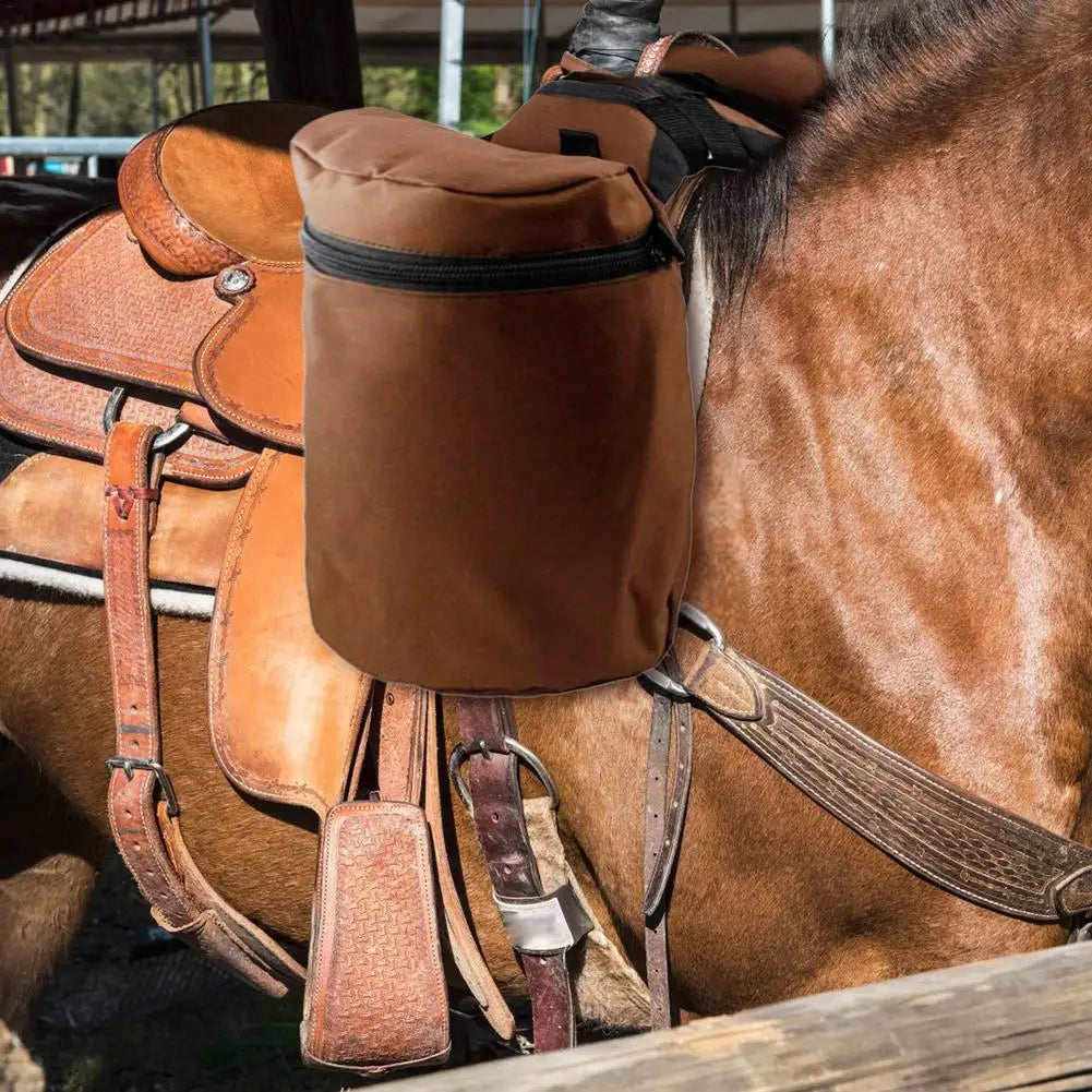 Saddle Bags For Horses Durable Horn Saddle Bag Set Washable Saddle Pouch Practical Pommel Pocket For Long-Distance Riding Me