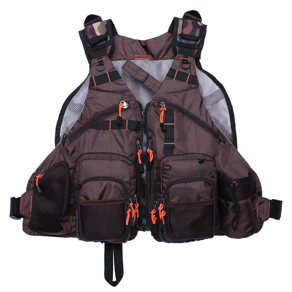 New Men's Adjustable Fly Fishing Vest  Outdoor Trout Packs Mesh Fishing Vest Tackle Bag Jacket Clothes