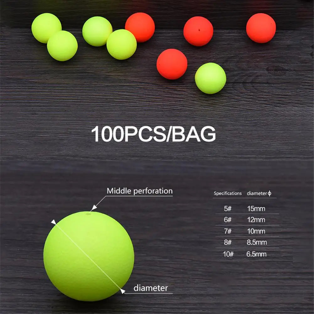 100PCS Foam Fishing Float Hard Balls Buoyancy Ball Float Gear Fish Float Outdoor Floating Fishing Tackle Fishing Accessory
