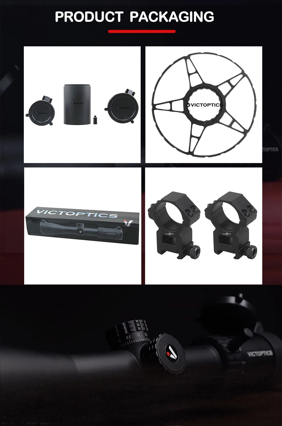 VictOptics S4 6-24X50 MDL Hunting Optical Scope 30mm Tube 1/10 MIL For Sniper Airsoft Guns Fire Arms Riflescope .223 5.56 AR15