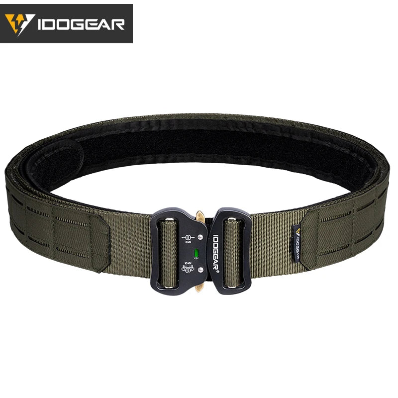 IDOGEAR 2 Inch Tactical Belt Quick Release Metal Buckle Laser MOLLE Mens Belts Camo 3415