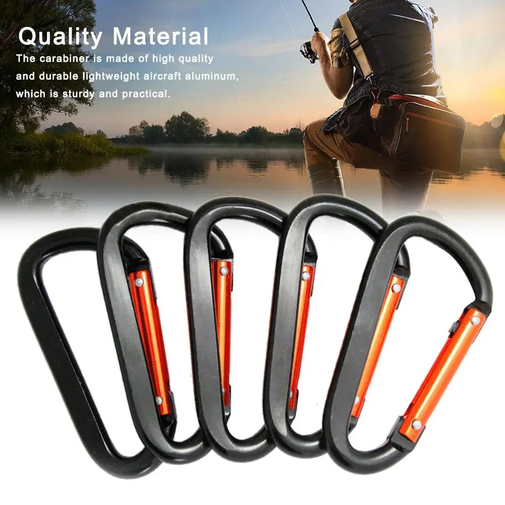 5PCS Large Carabiner Aluminum Alloy Practical Hook Keychain Climbing Equipment Multi-function Carabiner 3.98cm*7.61cm