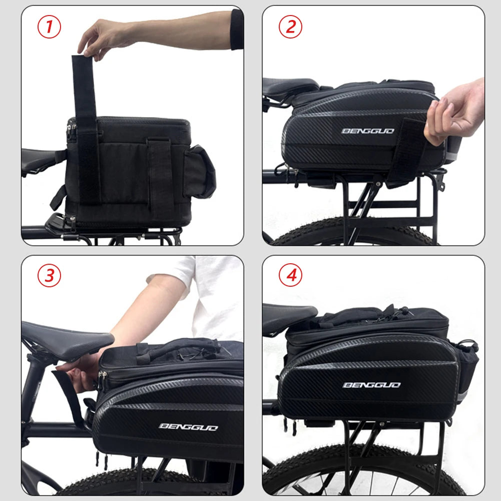 EVA Bicycle Carrier Bag Bike Rear Basket Waterproof Pannier Trunk Bags Back Rack Rear Seat Bag Cycling Luggage Shoulder Handbag