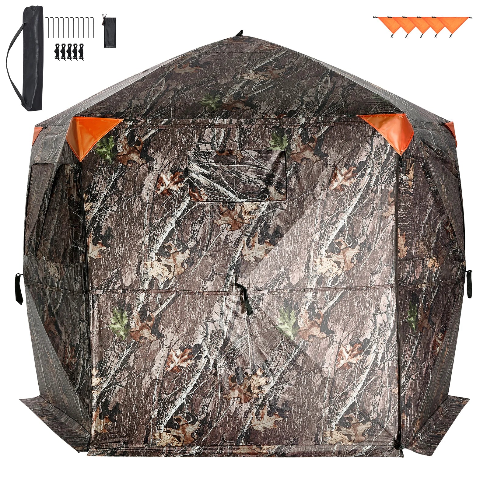 VEVOR Hunting Blind 288° See Through Ground Blind 6-7 Person for Hunting with Carrying Bag for Turkey and Deer Hunting 17.68lbs
