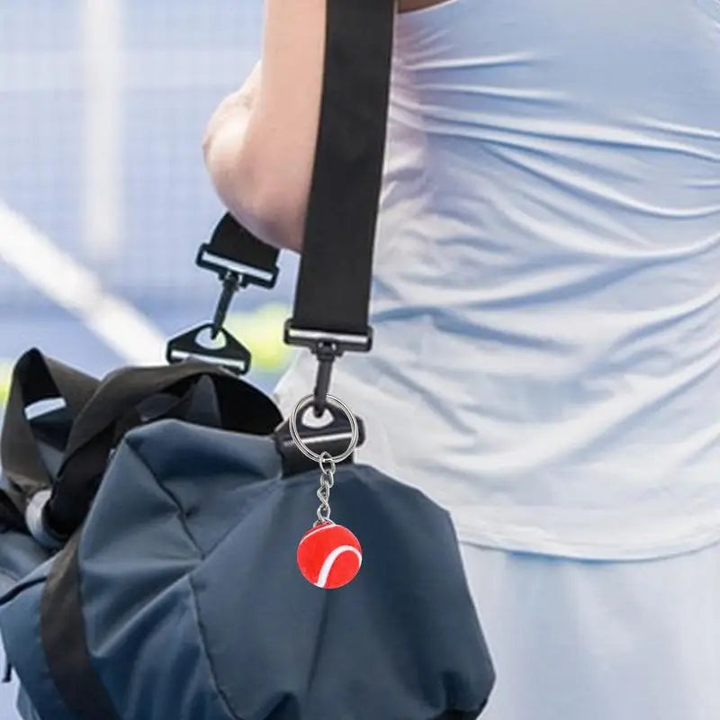 7 Color Key Chain Tennis Ball Metal Keychain Car Key Ring Sports Chain Sliver Color Mini Tennis Racket Backpack Pendant Gifts