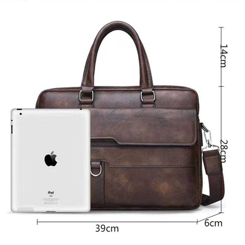 Men Genuine Leather Handbags Casual Leather Laptop Bags Male Business Travel Messenger Bags Men's Crossbody Shoulder Bag