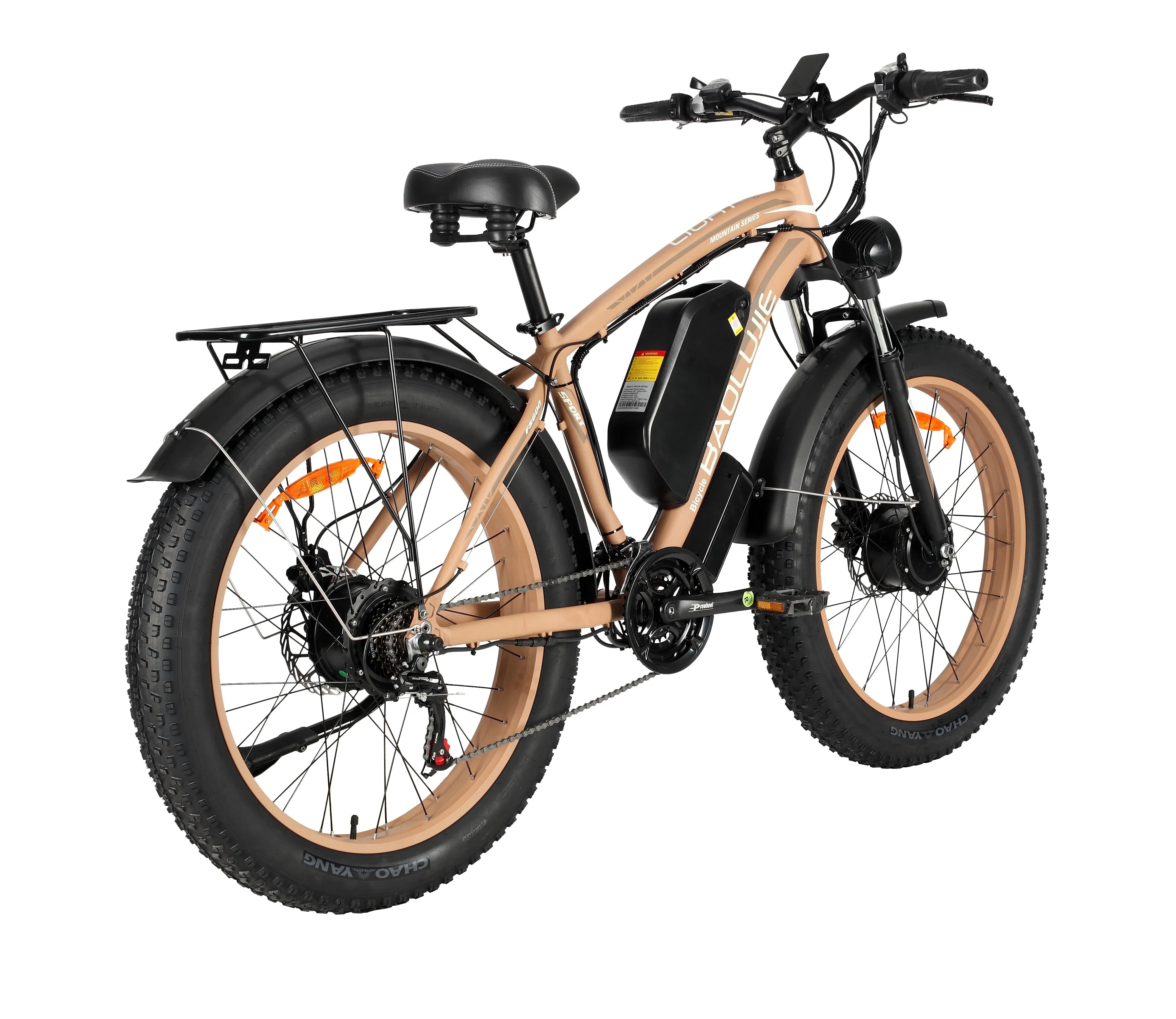 for 2000W dual motor 48V 20AH 26*4.0 fat tire hydraulic brake soft tail frame large front fork color instrument electric bicycle