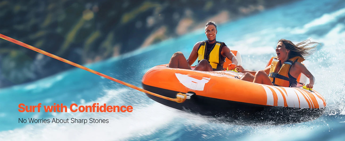 SucceBuy Towable Tubes for Boating 2Person Inflatable Boat Tubes 340lbs Water Sport Tubes for Boat to Pull-with 840D Full Nylon