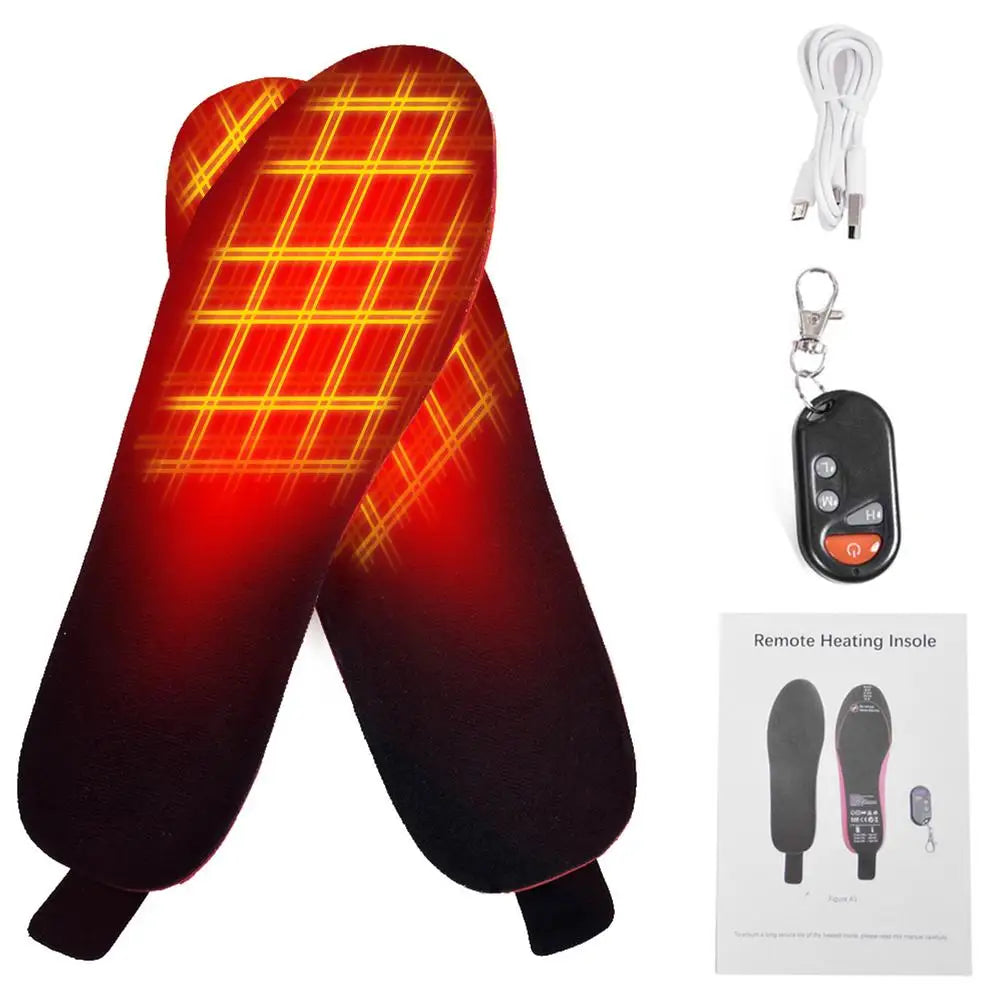 USB Heated Shoe Insoles Rechargeable Electric Foot Warming Pad Feet Warmer Sock Pad Mat Winter Outdoor Sports Heating Insole