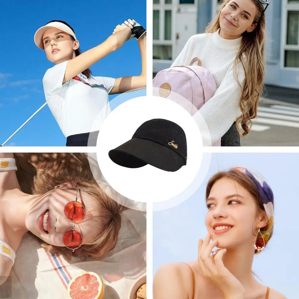Sun Visor Hats For Women Sun Straw Hat With UV Protection Wide Brim Enlarged Rounded Edge For Women Girlfriend