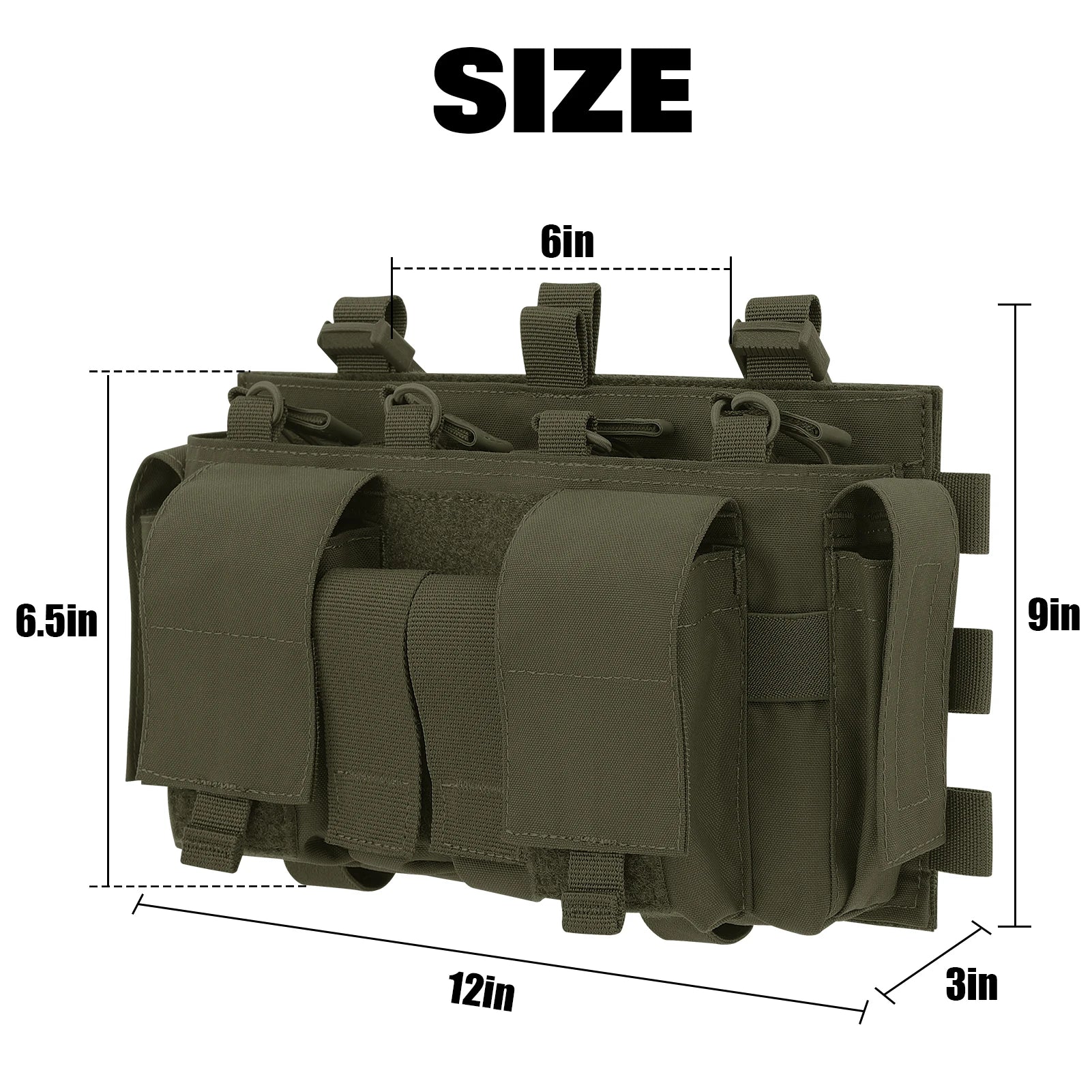 KRYDEX Tactical 5.56 & 9mm Magazine Pouch MF IV Placard For Outdoor Hunting Chest Rig SCARAB Plate Carrier Vest