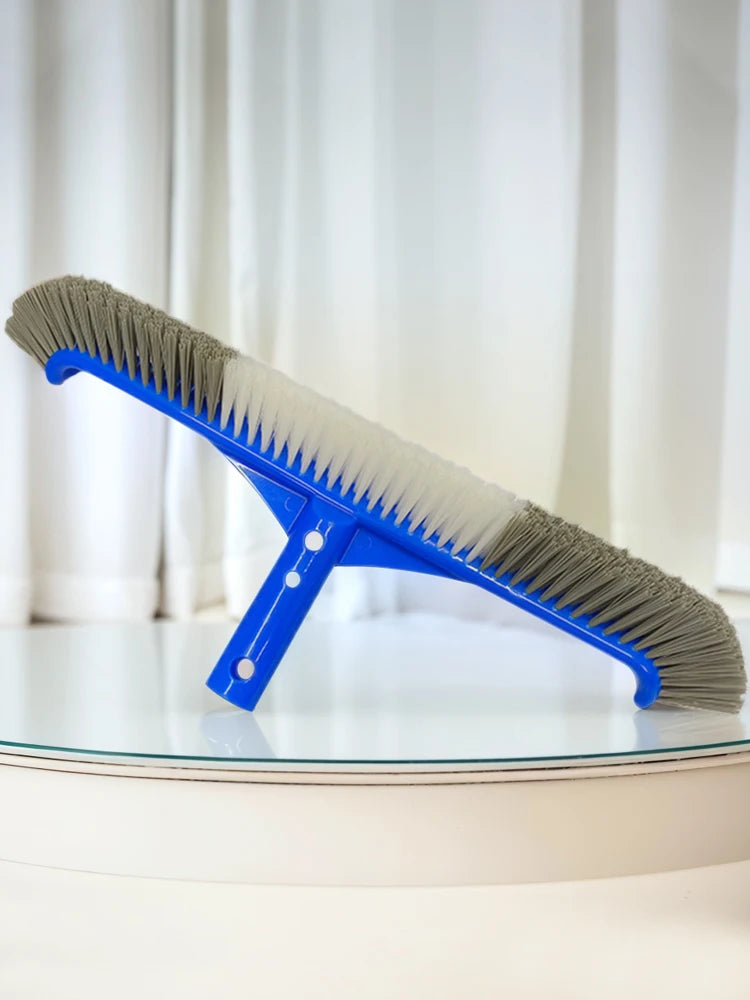 17 Inch Swimming Pool Scrub Brushes with EZ Clip Heavy Duty Pool Brush Head for Cleaning Inground Pool Tiles Walls Floor Steps