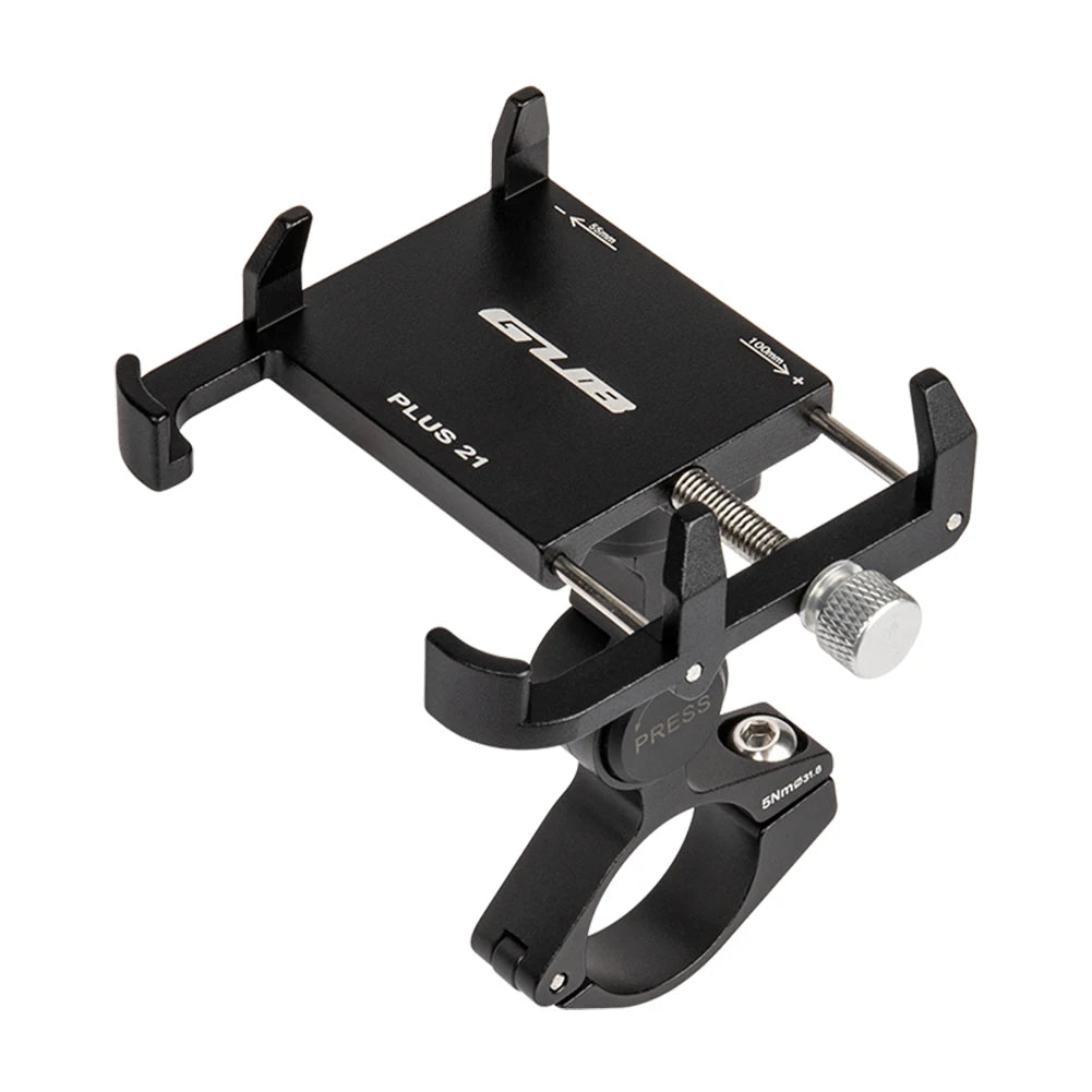 GUB PLUS 21 Phone Holder Aluminum Alloy Cell Phone Holder Bracket Rotatable Adjustable Anti-slip for 22.2-31.8mm Handlebar