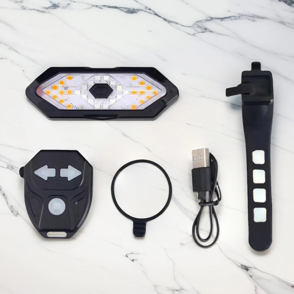 Bike Turn Signal Lights IPX4 Waterproof Rear Warning LED Lights Remote Bicycle Rear Light Bike Wireless Remote Control Taillight