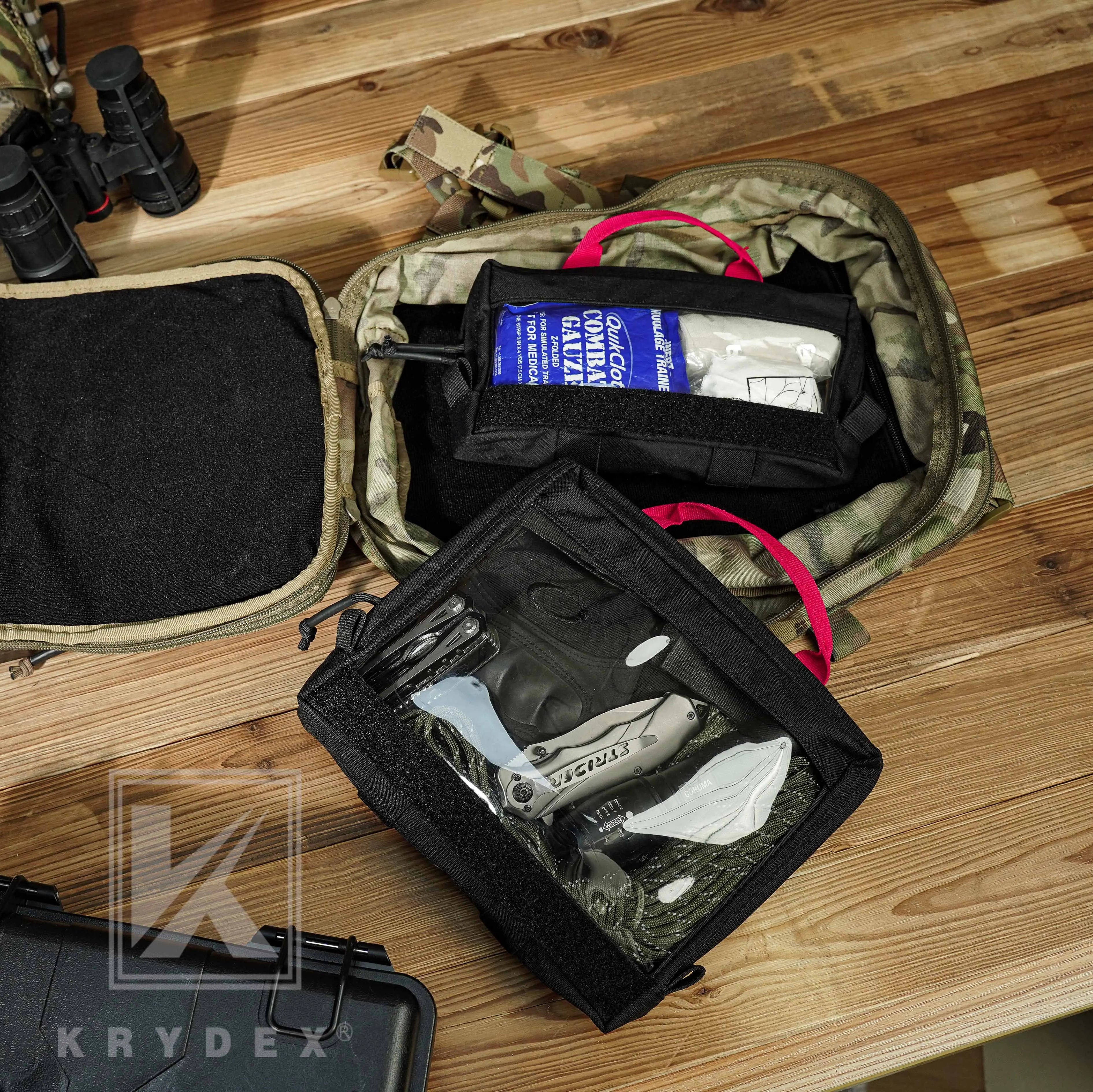 KRYDEX S/L Clear Top Inser for D3 First Aid Bag for Camping Travel Medical Storage Case Bagr Outdoor Survival Medical Kit Empty