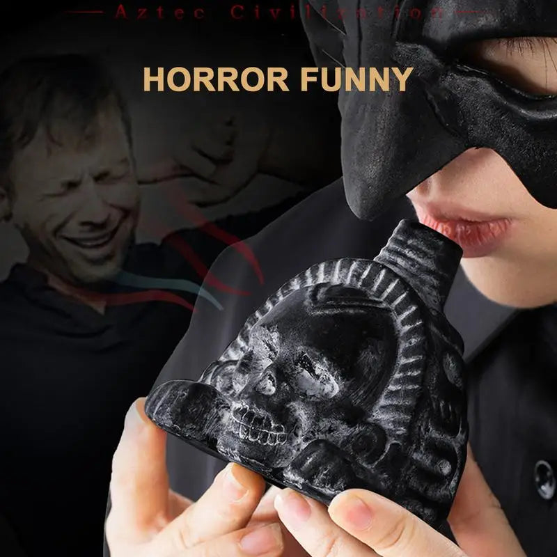 Authentic Aztec Whistle Loud Spookys Aztec Scary Death Whistle Realistic Human Screaming Aztec Ghost War Whistle Skull Head Toy