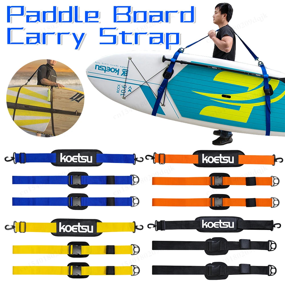 Adjustable Surfing Surfboard Strap Shoulder Carry Sling Stand Up Paddleboard Strap Sups Board Carrier for Surfboards Longboards
