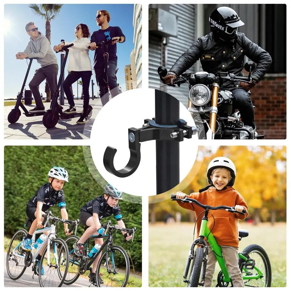 Motorcycle Handlebar Hook Front Storage Hooks For Electric Scooter Handlebar Elegant Hanger Easy Mount Cycling Organization Hook
