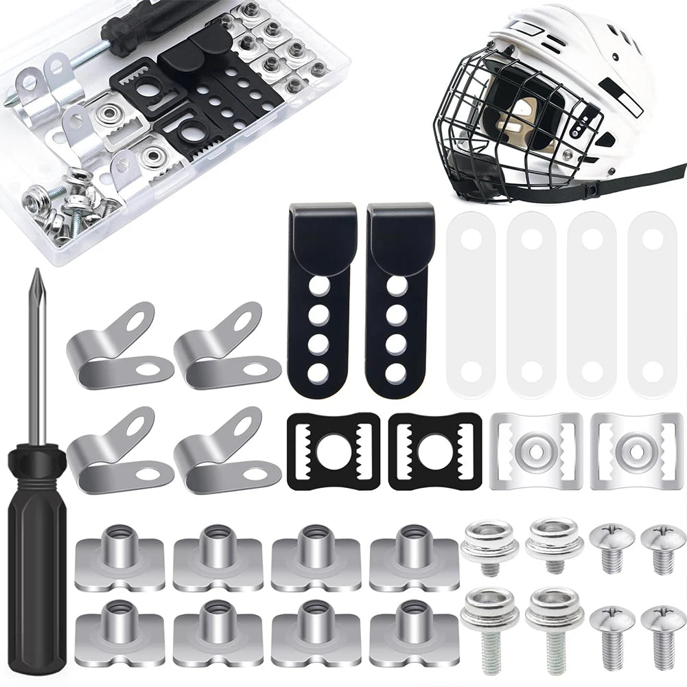 31Pcs Hockey Helmet Replacement Parts Hockey Helmet Repair Kit Sports Helmet Repair Kit for Youth Adults Hockey Baseball Sports