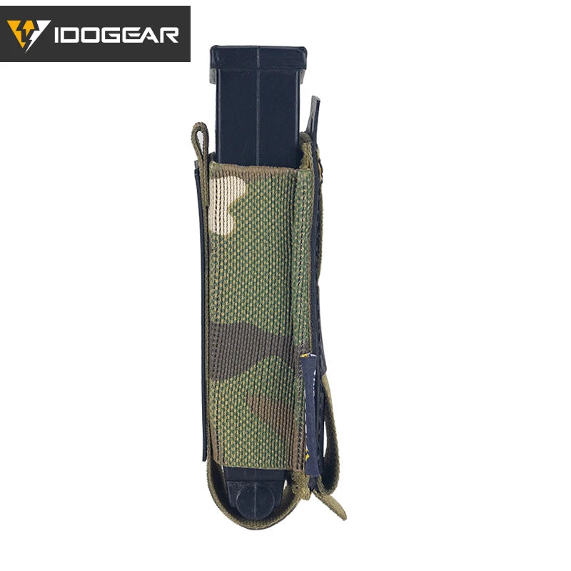 IDOGEAR Carbon Fiber Tactical Mag Pouch 9mm Single Carrier MOLLE Compatible Quick Drain Anti-slip Lightweight  IG-BG3589
