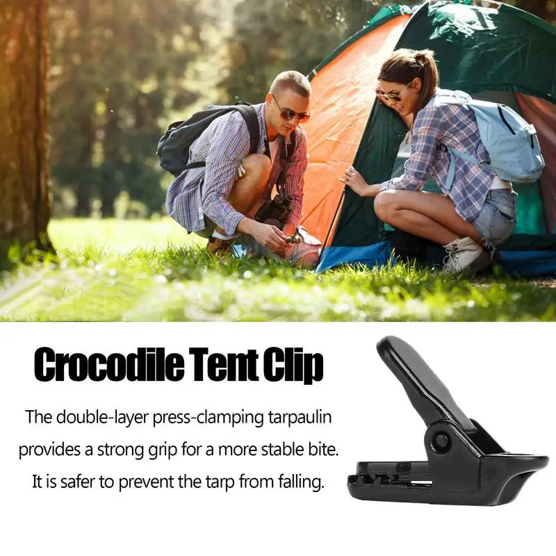 10Pcs Tarpaulin Canopy Clip Tent Canopy Clip Buckle Outdoor Wind Rope Clamps Awning Mountaineering Camping Clamps Rope Barb