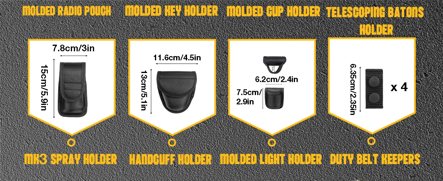 8-in-1 Tactical Duty Belt Set, 1000D Nylon, 35-45