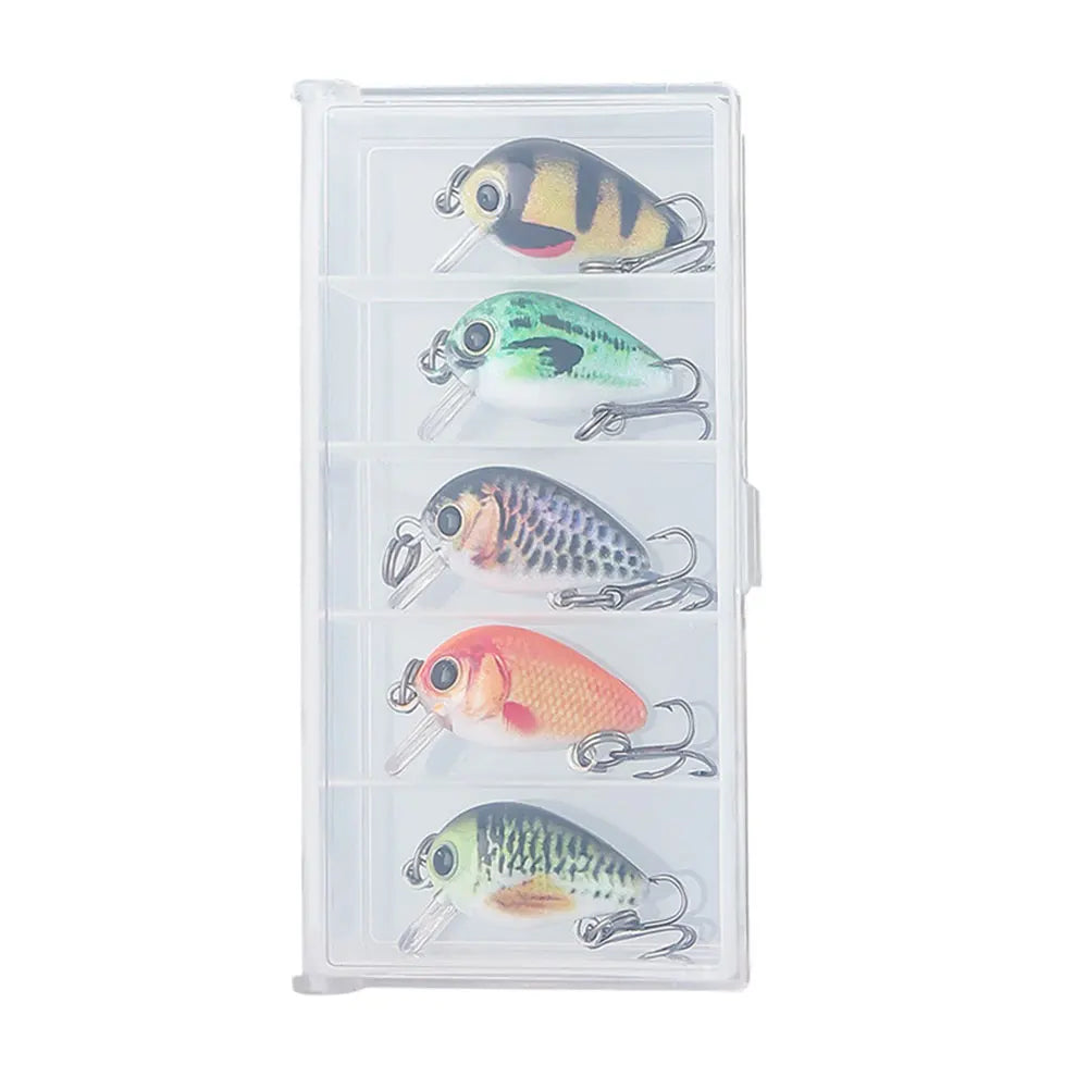5pcs Mini Crankbait Fishing Lure 3cm 2g Floating Wobbler Artificial Hard Bait Fishing Bait for Freshwater & Saltwater Angling