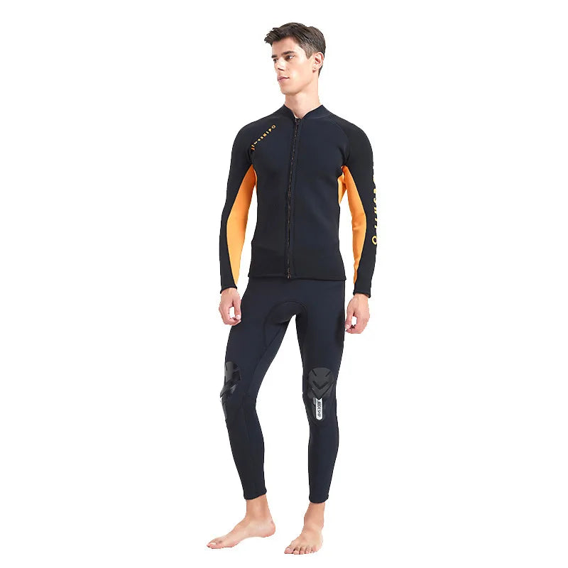 2MM Neoprene Men Split Diving Suit Jacket Swimming Top Suit Windproof Warm Jacket Surfing Motorboat Diving Jacket